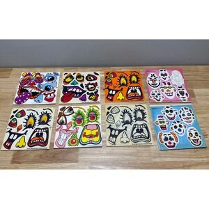 Vintage Halloween Pumpkin Face Stickers & The Egg Folks Stickers 1980s